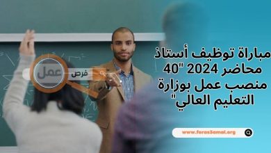 مباراة توظيف أستاذ محاضر 2024 40 منصب عمل بوزارة التعليم العالي